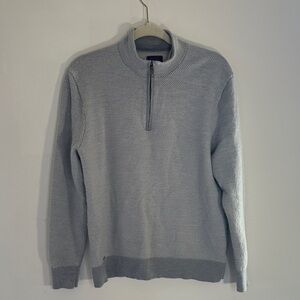 UNTUCKit Hansen 100% Merino Wool Quarter-Zip Sweater Gray Men’s Large